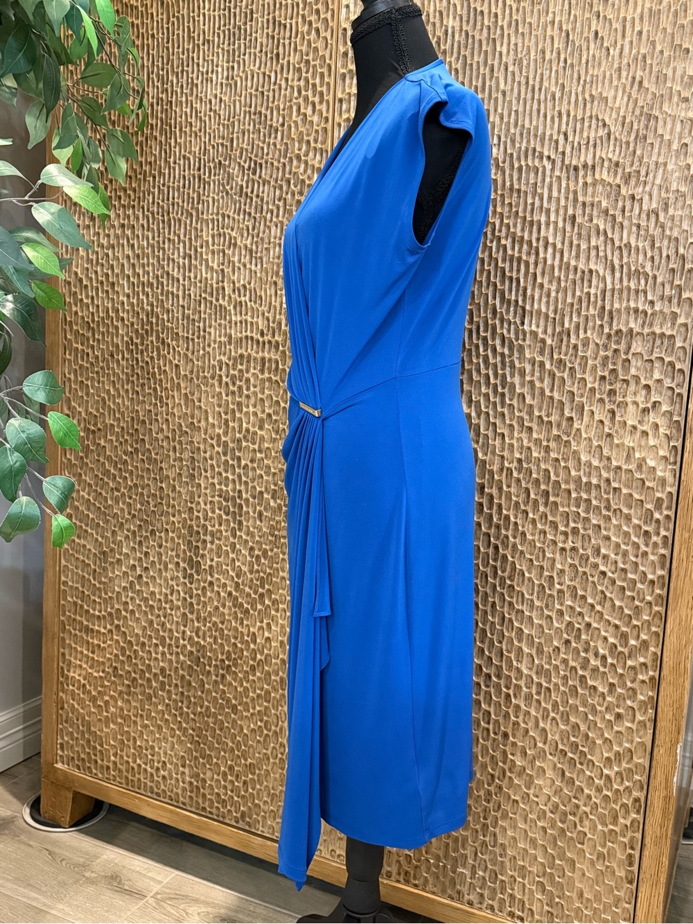Michael Kors Dress Midi Royal Blue Draped Women Med WORN ONCE - Picture 6 of 9